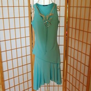One Love Turquoise Blue 2 Piece Set Top and Skirt